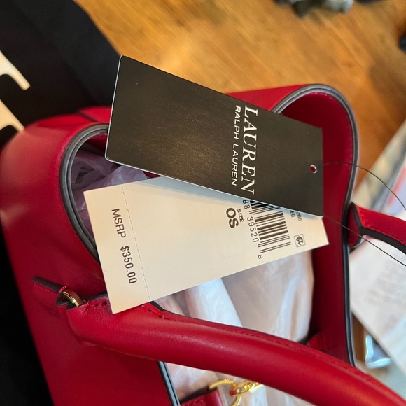 ❤️❤️ Valentine Red LaurenRalphLauren ClassicCrossbody&SatchelAll LeatherLuxurios - Picture 3 of 8